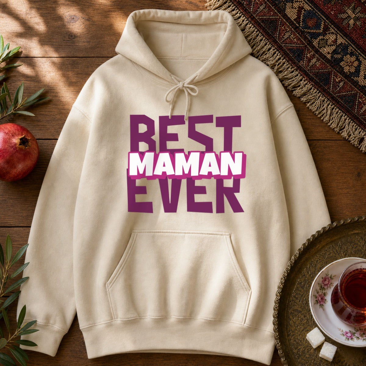 Best Maman Ever Hoodie - Sand