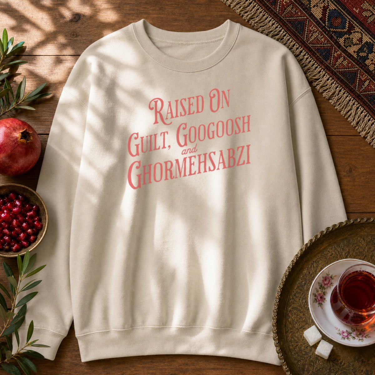 Guilt, Googoosh & Ghormehsabzi Sweatshirt - Sand