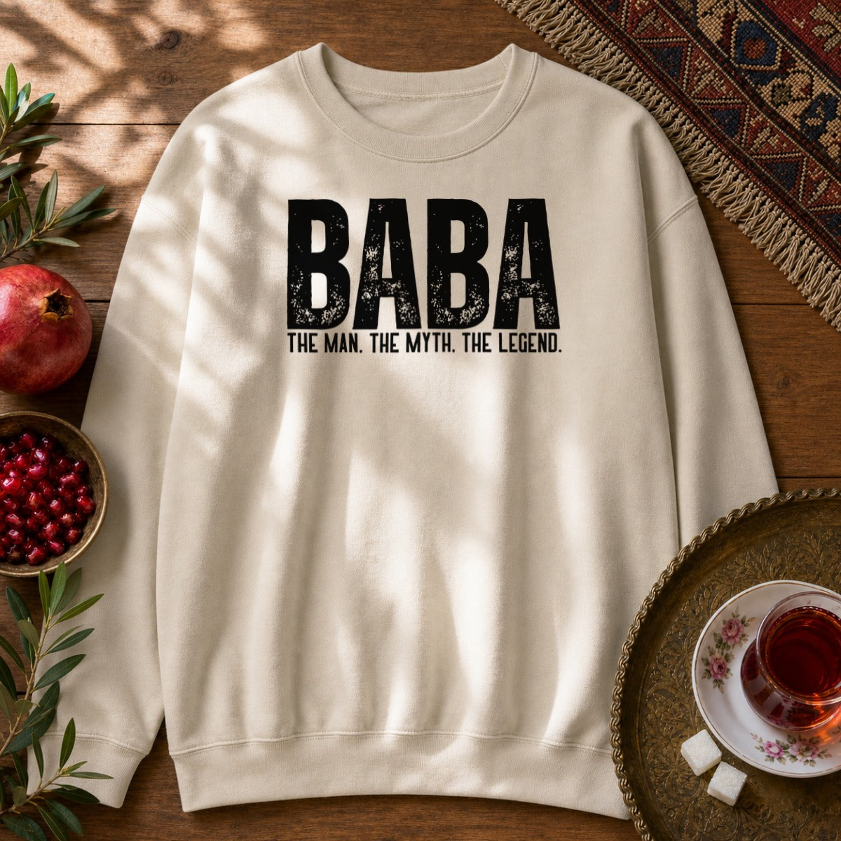 Baba, The Man, The Myth, The Legend Sweatshirt - Sand