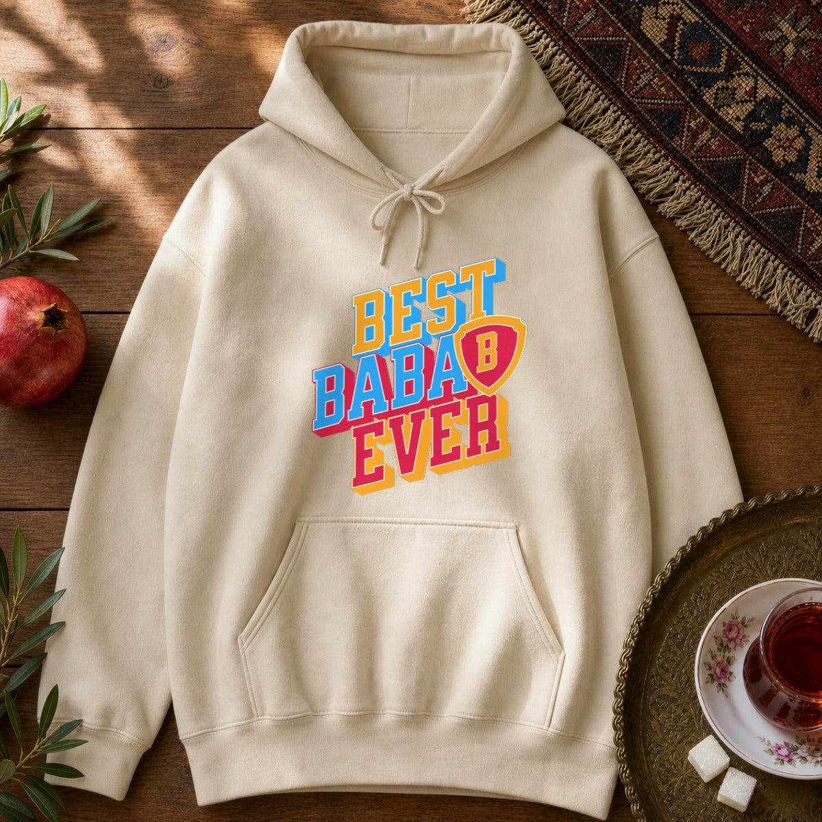 Best Baba Ever - Shield Hoodie - Sand