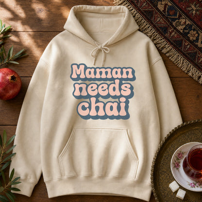 Maman Needs Chai Hoodie - Sand