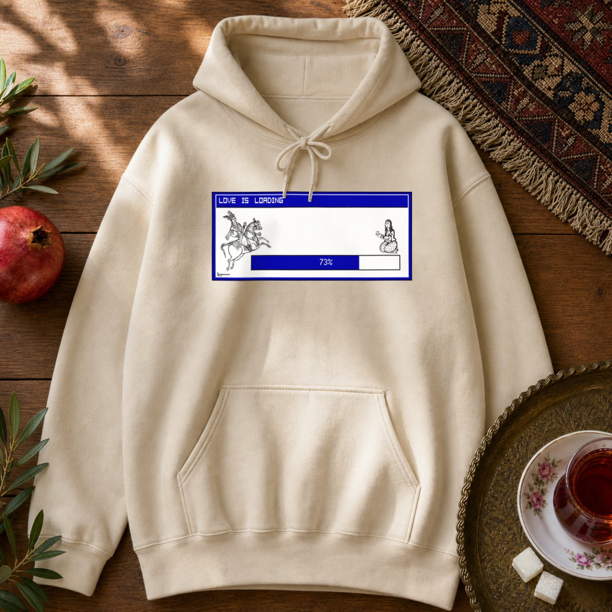 Love is Loading Hoodie - Sand
