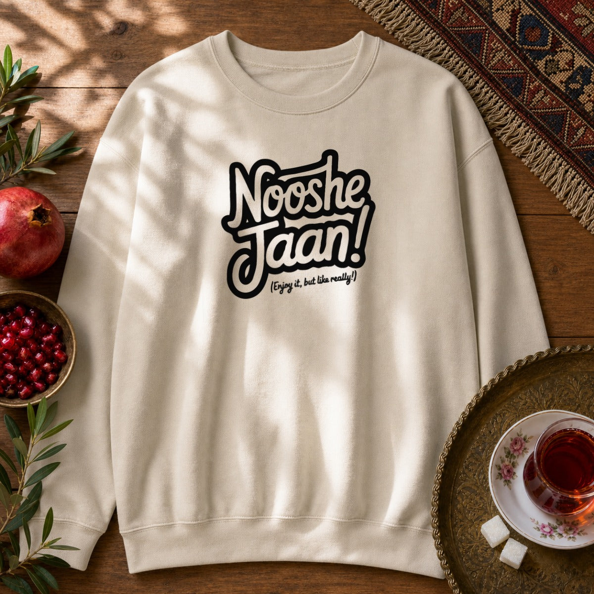 Nooshe Jaan, But Like Really Sweatshirt - Sand