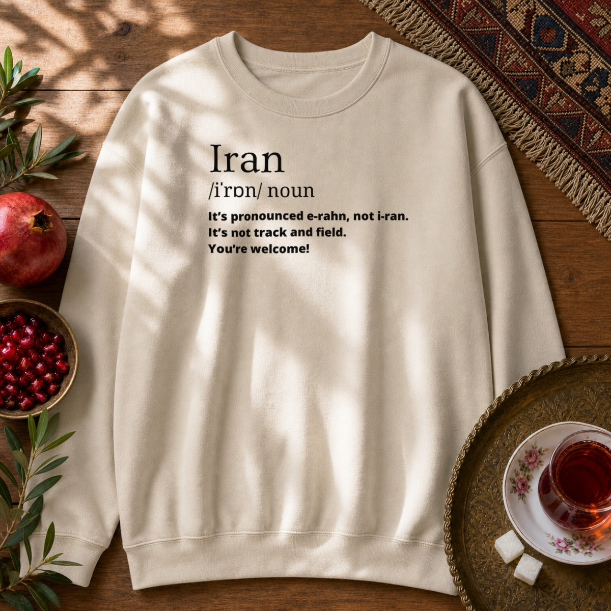 Iran Pronunciation Sweatshirt - Sand