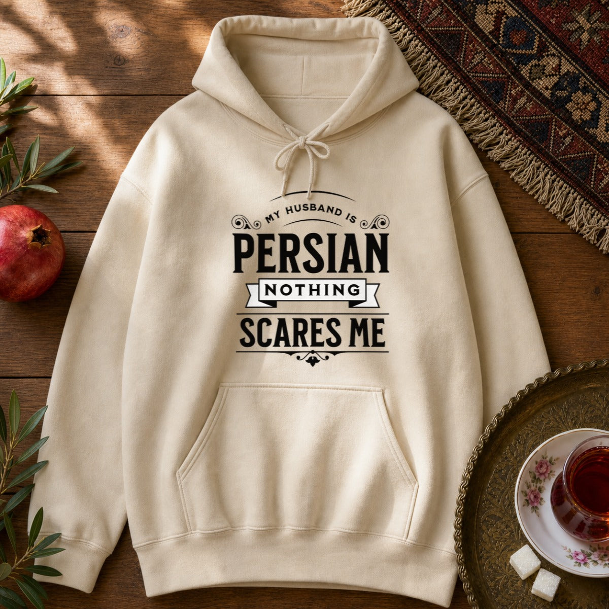 My Husband is Persian Hoodie - Sand