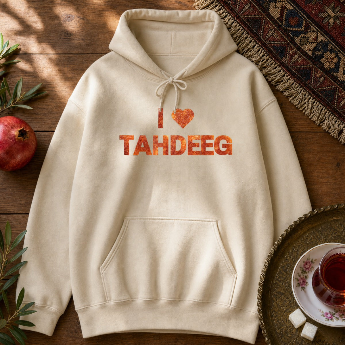 I Love Tahdeeg Hoodie - Sand
