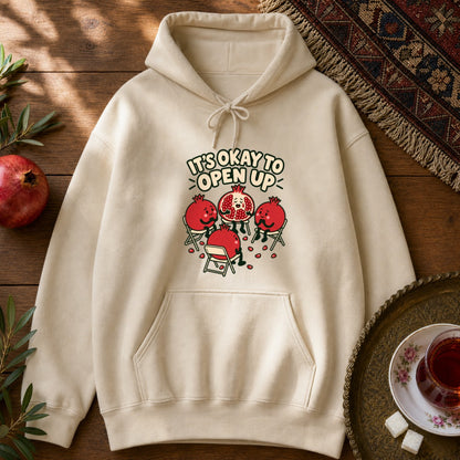 It's Okay to Open Up Hoodie - Sand