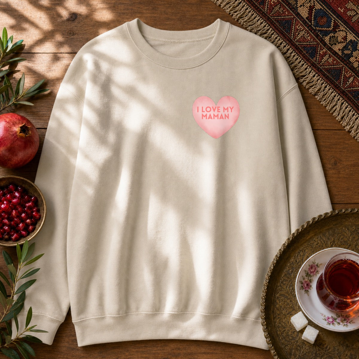 I love my Maman Sweatshirt - Sand