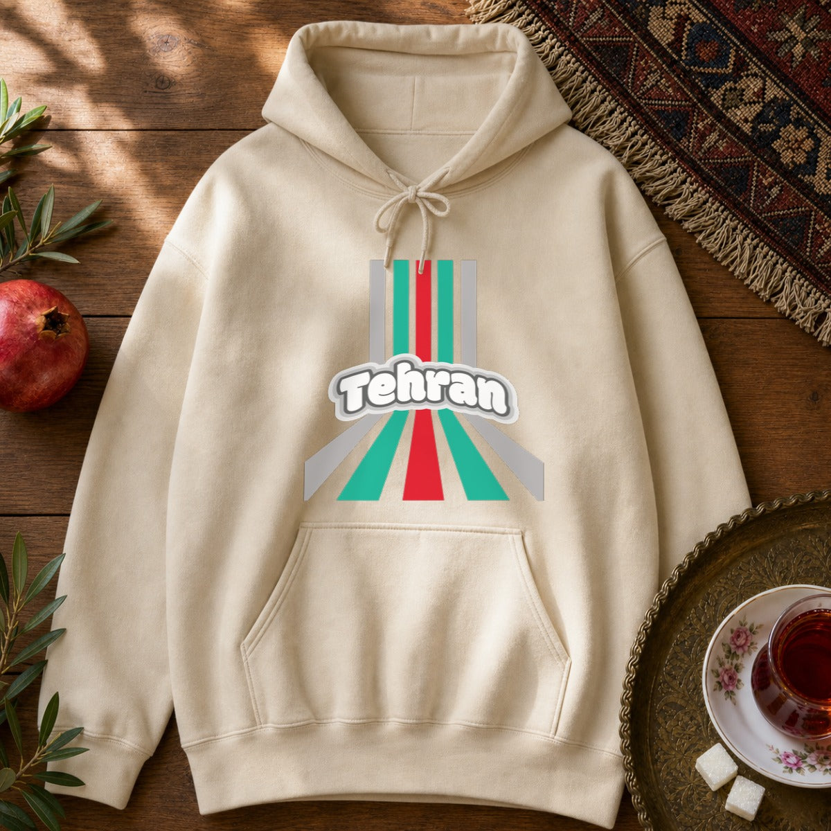 Retro Tehran Hoodie - Sand