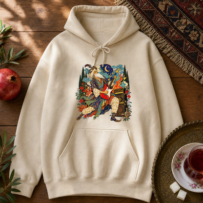 Khayyam on Guitar Hoodie - Sand