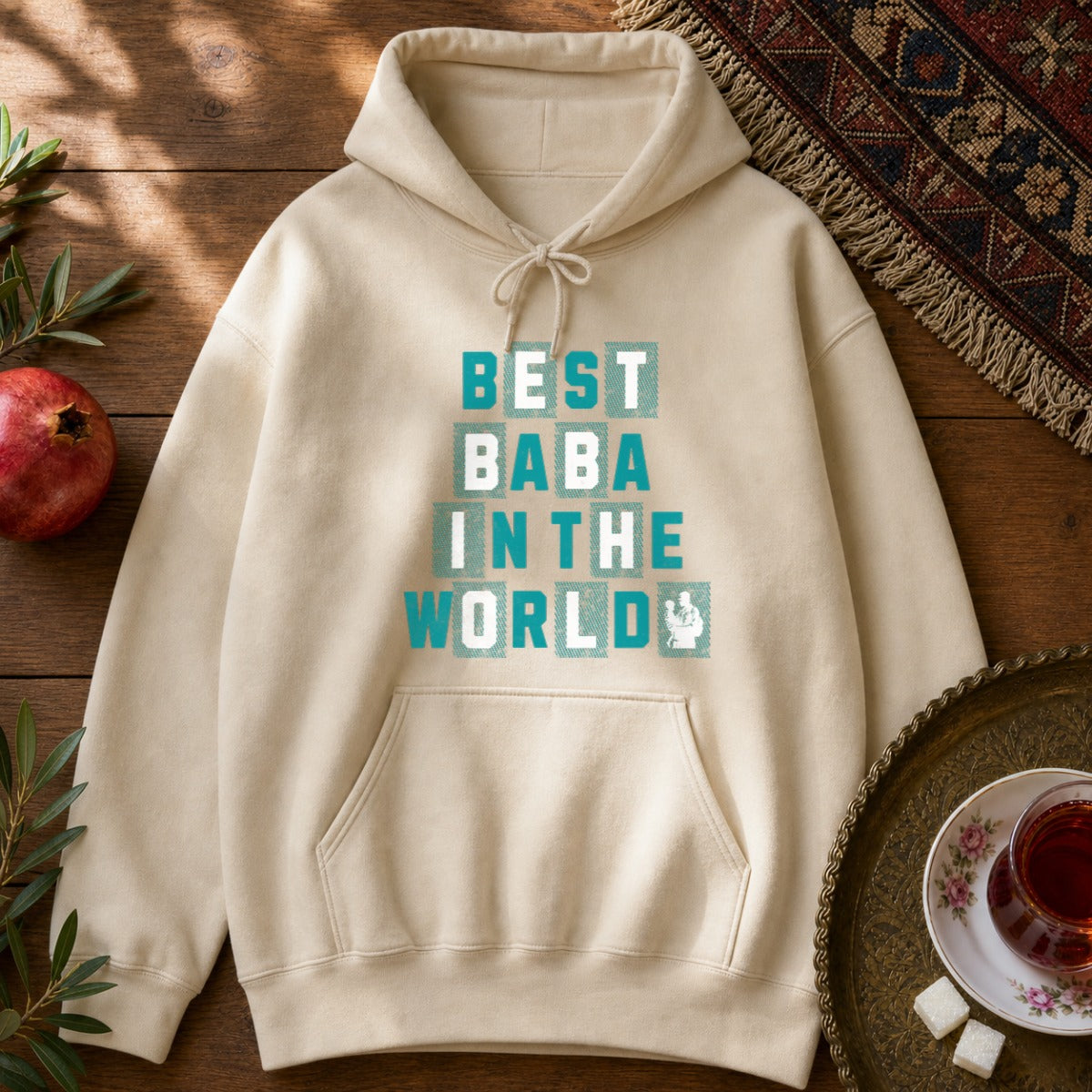 Best Baba in the World Hoodie - Sand