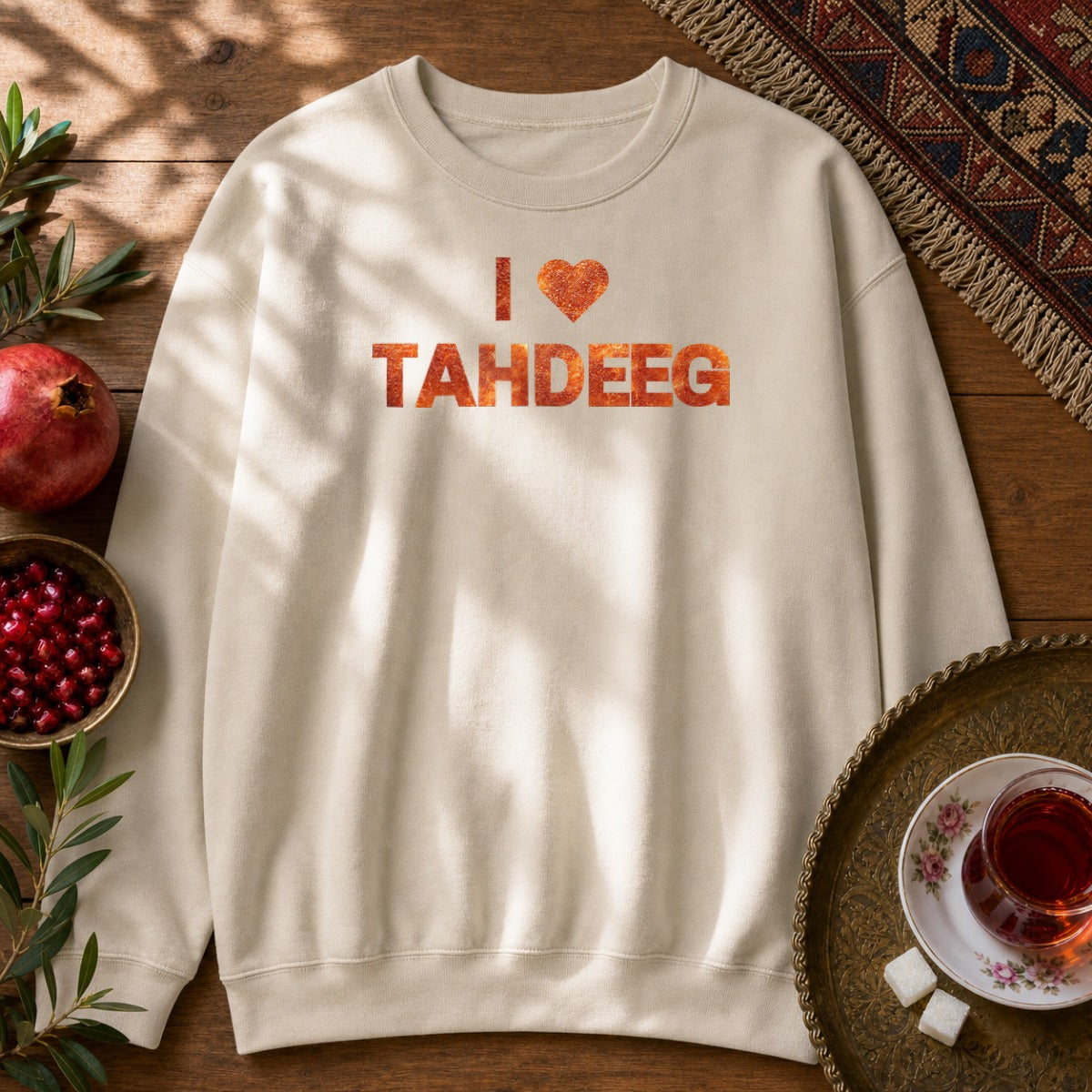 I Love Tahdeeg Sweatshirt - Sand