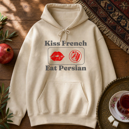 Kiss French, Eat Persian Hoodie - Sand