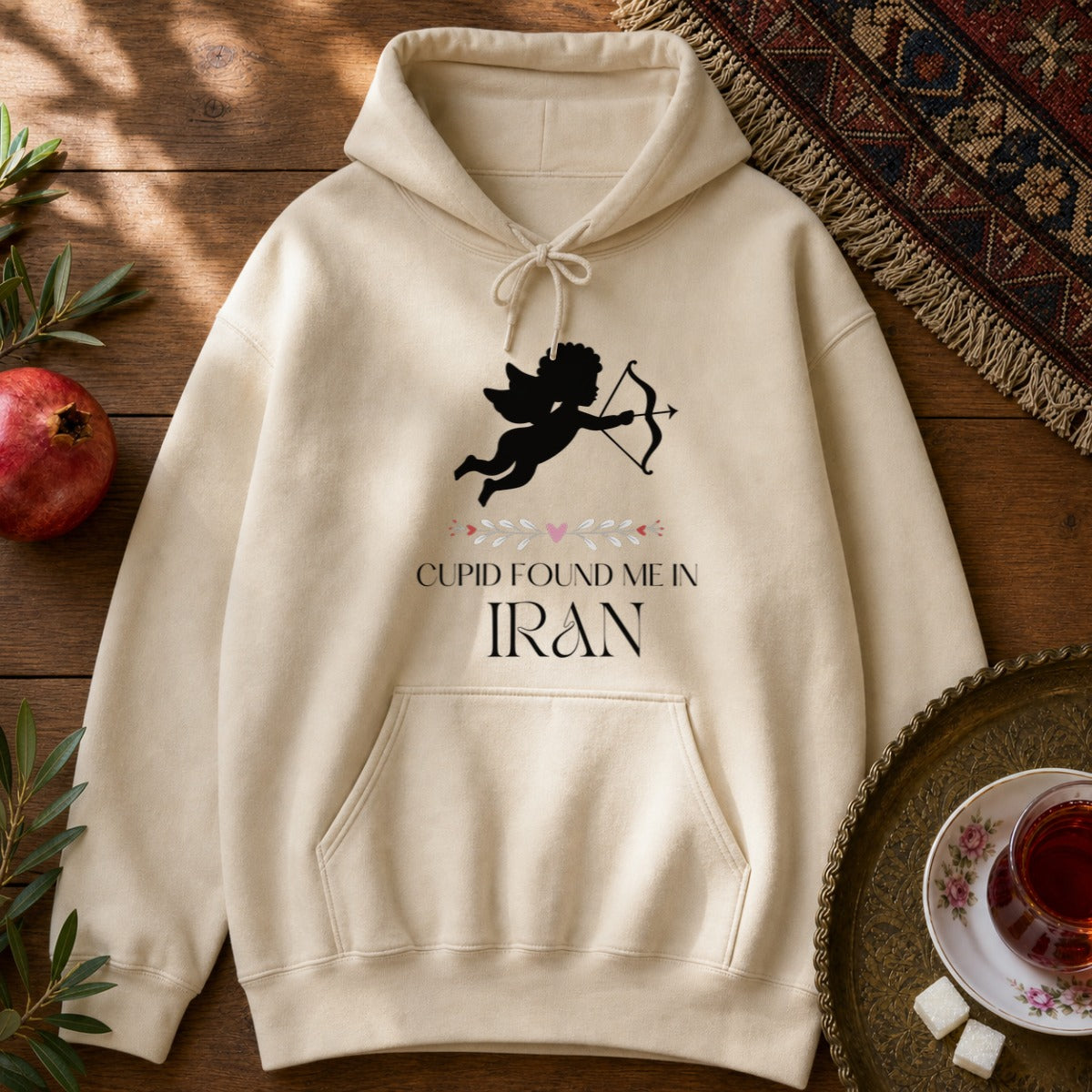 Cupid Found me in Iran Hoodie - Sand