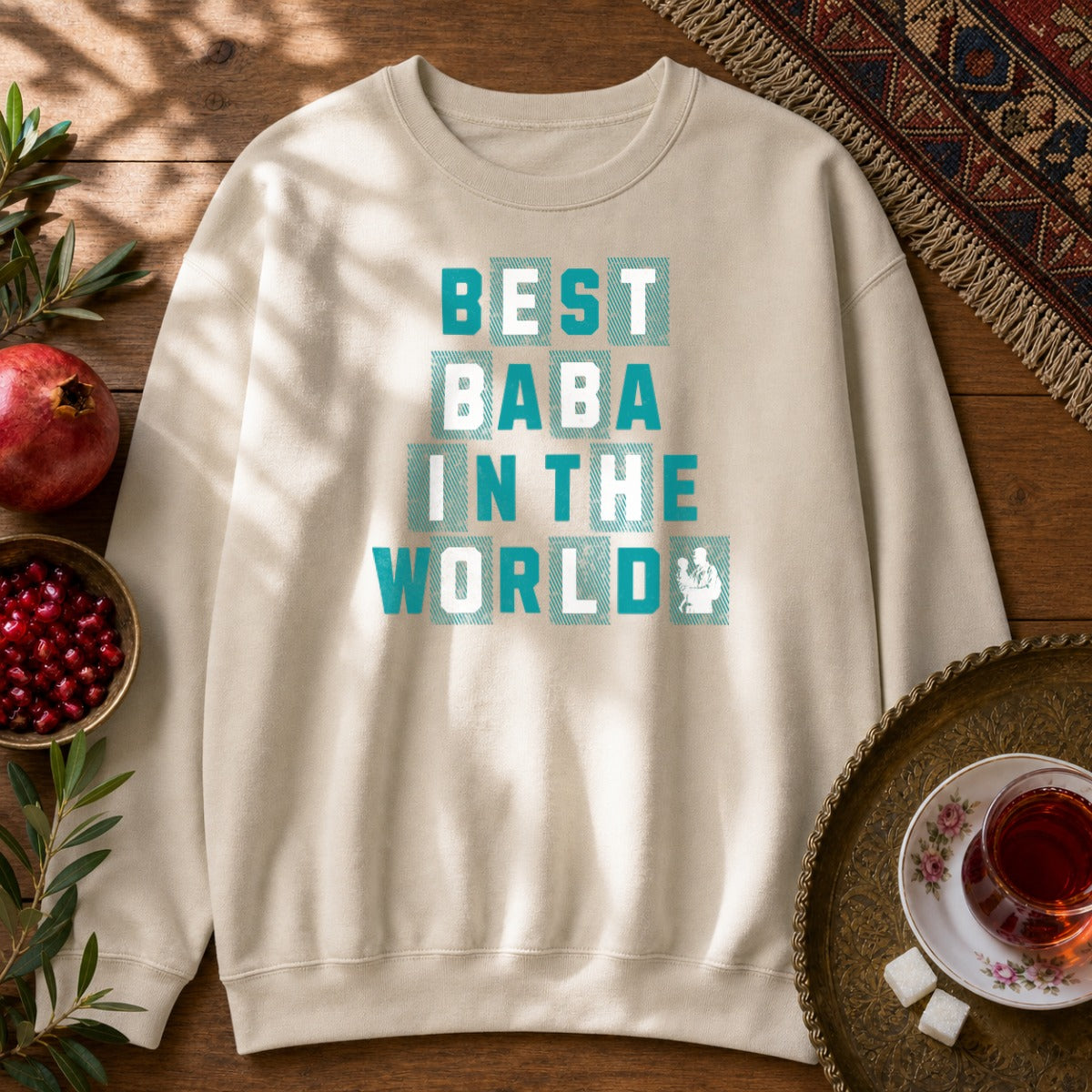 Best Baba in the World Sweatshirt - Sand