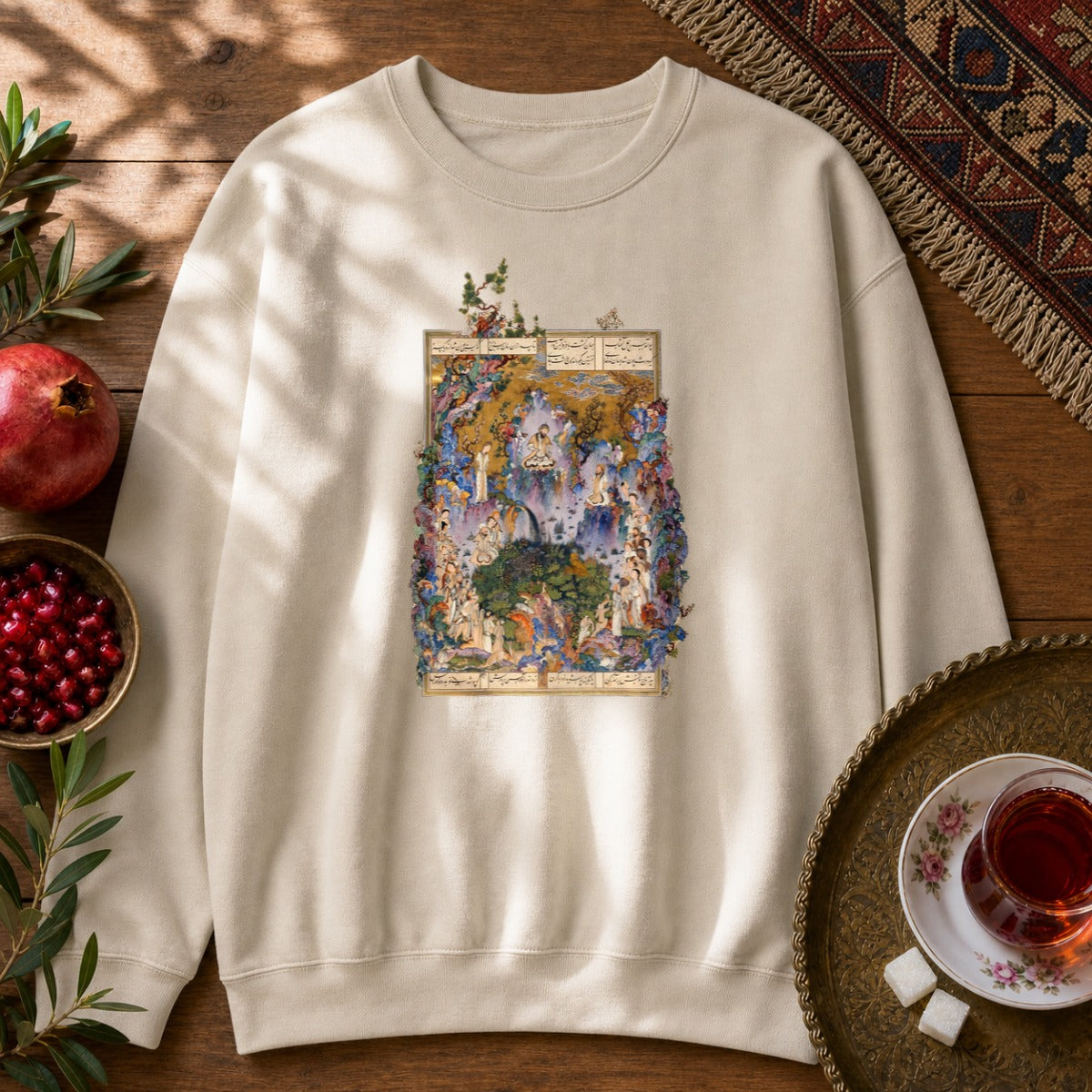 Court of Keyumars - Shahnameh Sweatshirt - Sand