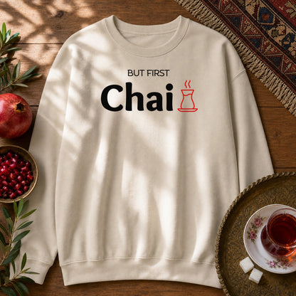 But First Chai Sweatshirt - Sand