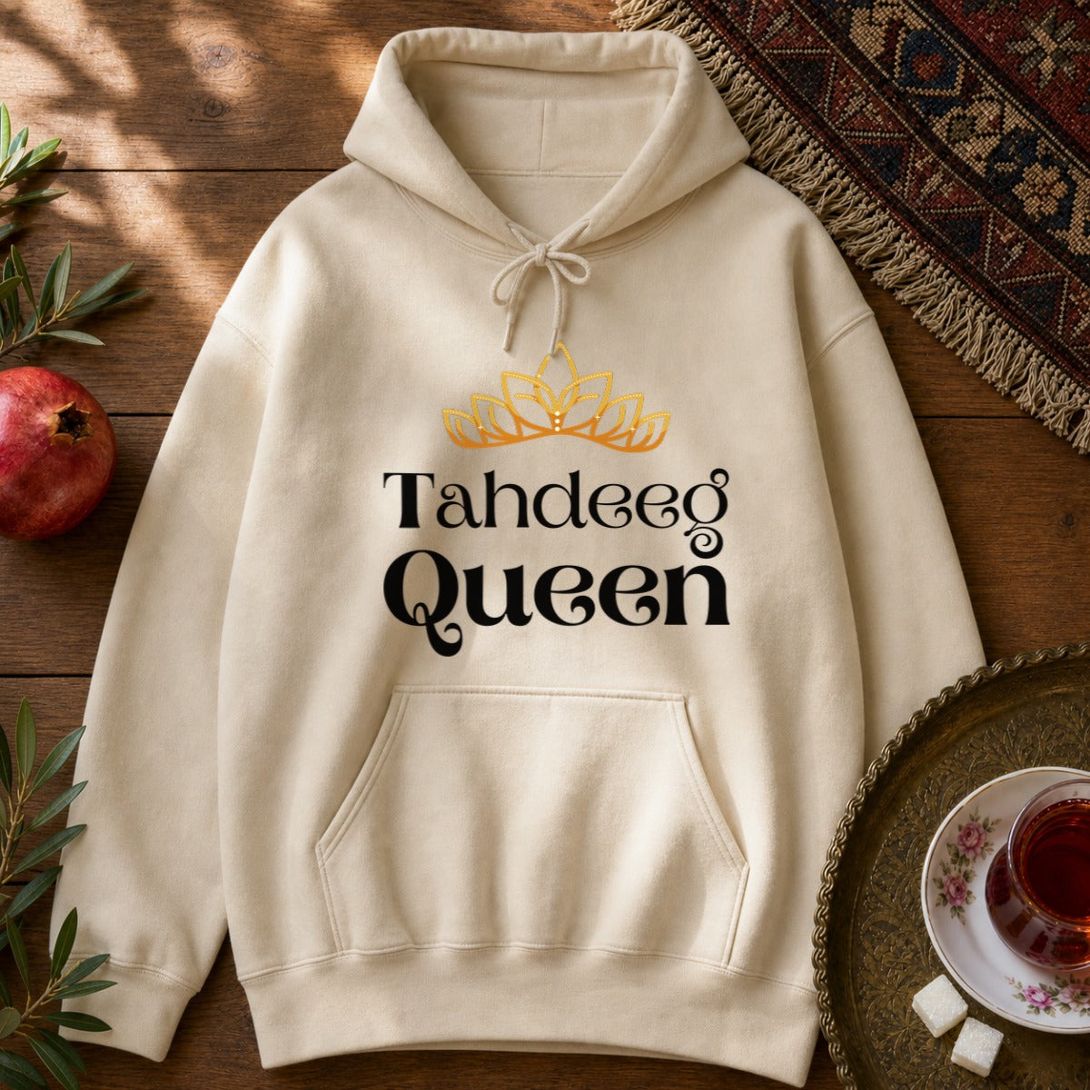 Tahdeeg Queen Hoodie - Sand
