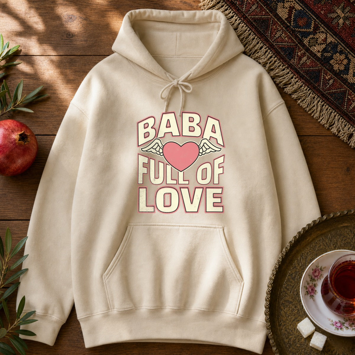 Baba Full of Love Hoodie - Sand