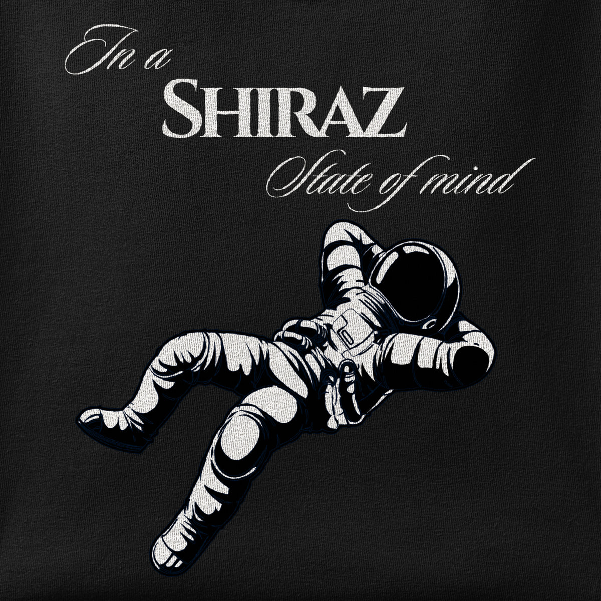 Close-up of the Shiraz state of mind print showing ink detail on the fabric