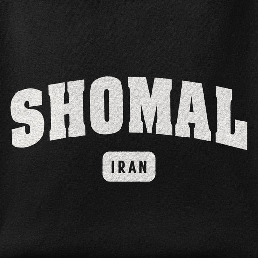 Close-up of the Shomal print showing ink detail on the fabric