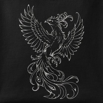 Close-up of the Simorgh print showing ink detail on the fabric