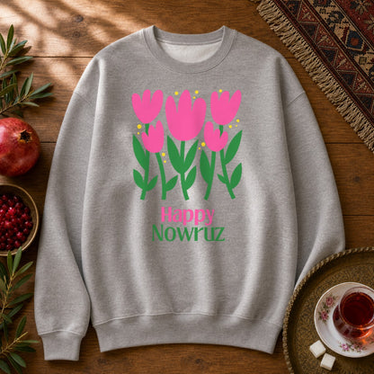Nowruz Tulips Sweatshirt - Sport Grey