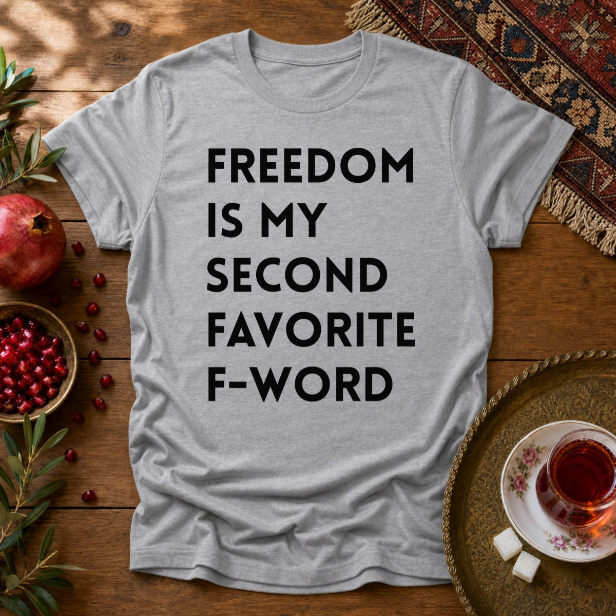 Freedom is my Second Favorite F-word II Unisex T-Shirt - Sport Grey
