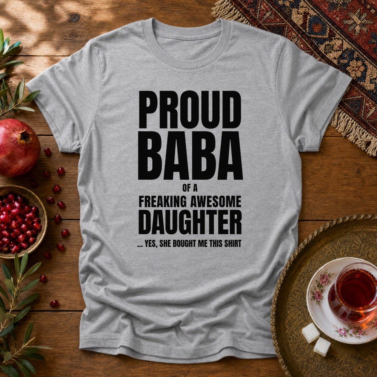 Proud Baba of a Daughter Unisex T-Shirt - Sport Grey