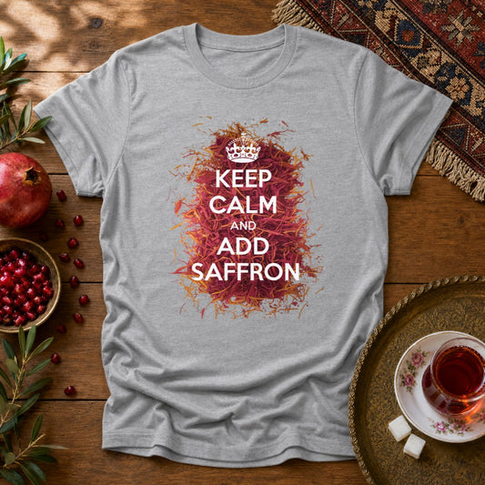 Keep Calm and Add Saffron Unisex T-Shirt - Sport Grey