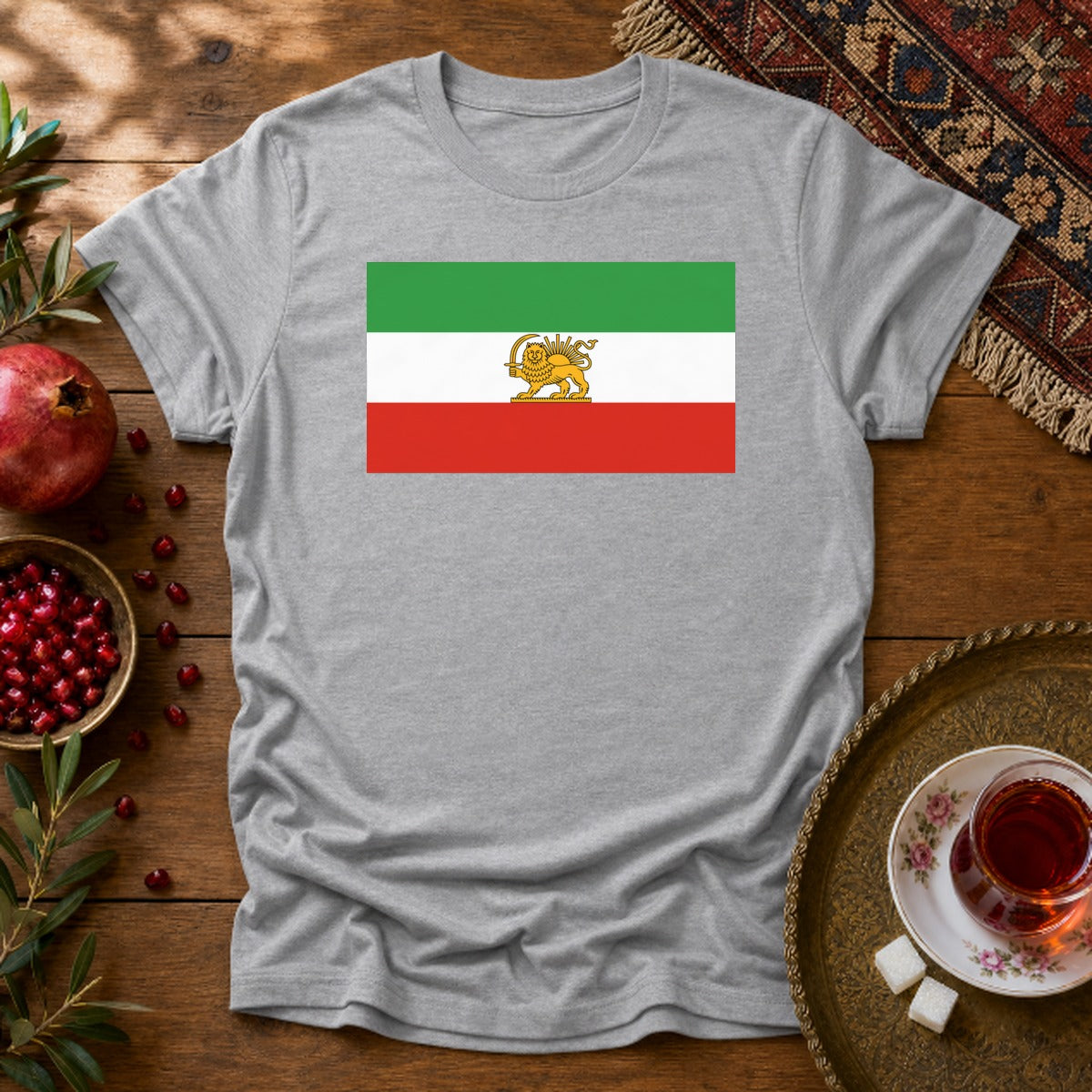 Shir-o-Khorshid (Lion & Sun) Unisex T-Shirt - Sport Grey