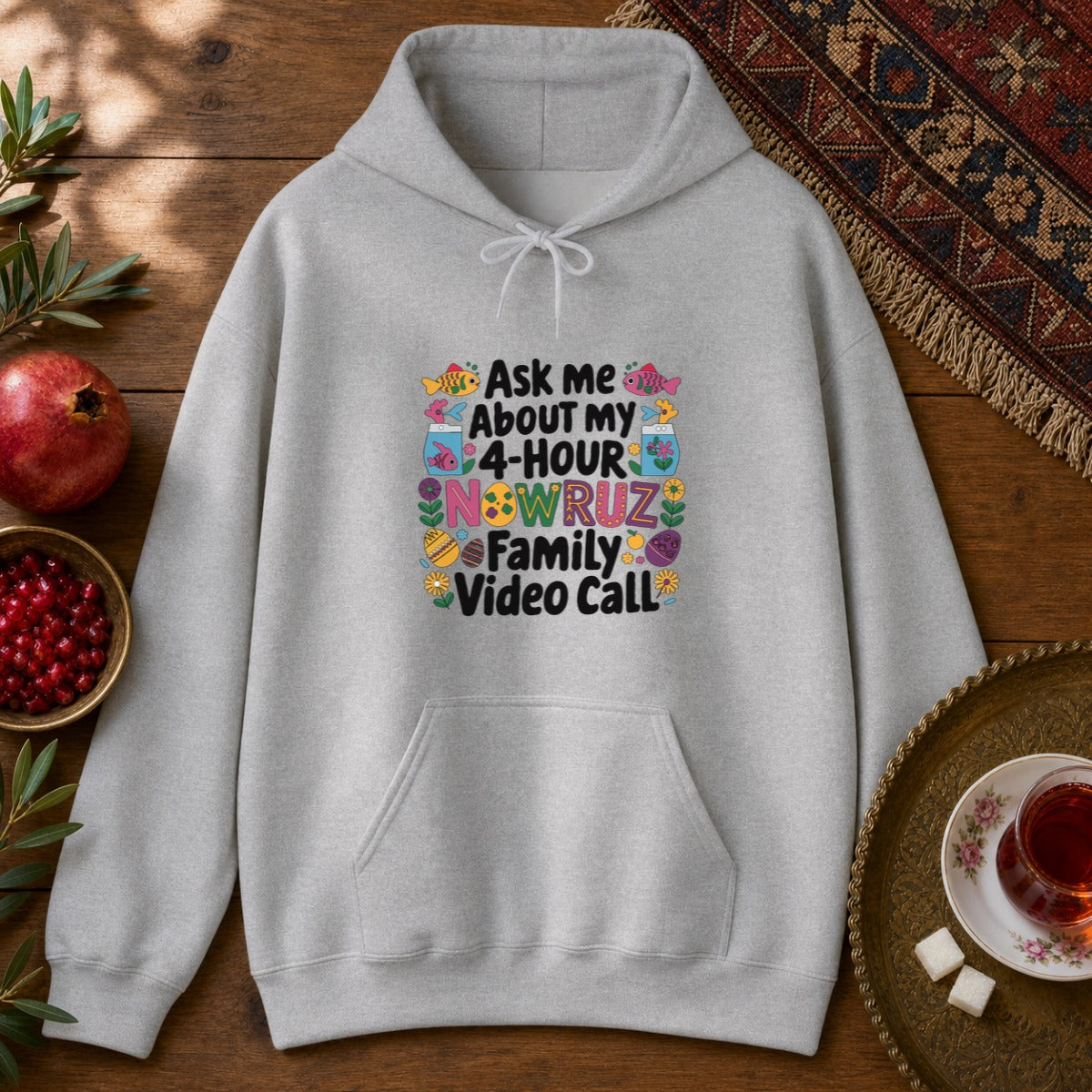 Nowruz Video Call Hoodie - Sport Grey