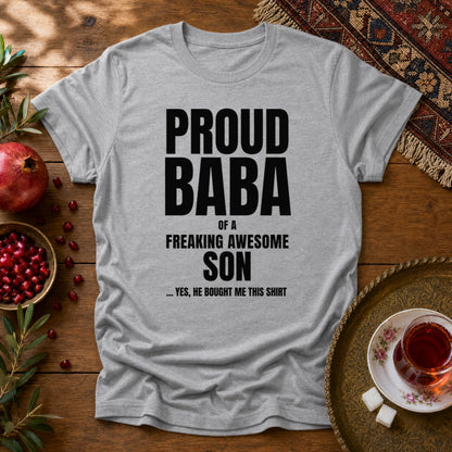 Proud Baba of a Son Unisex T-Shirt - Sport Grey