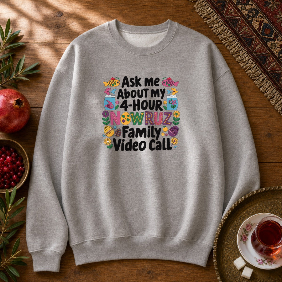 Nowruz Video Call Sweatshirt - Sport Grey