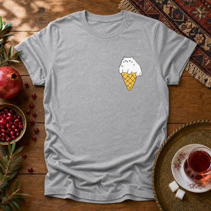 Persian Ice Cream Cone - Chest Print Unisex T-Shirt - Sport Grey