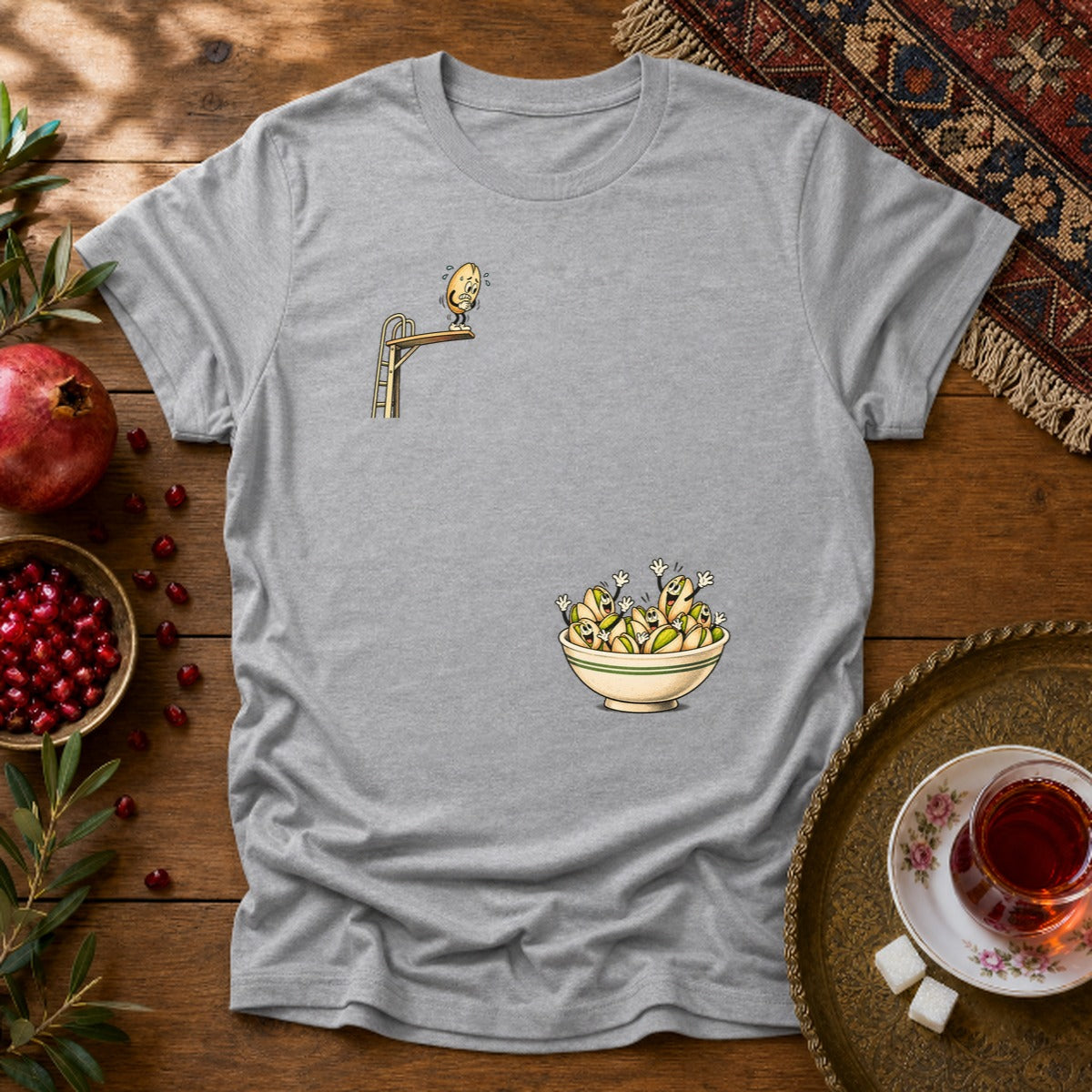 Diving Pistachio Unisex T-Shirt - Sport Grey