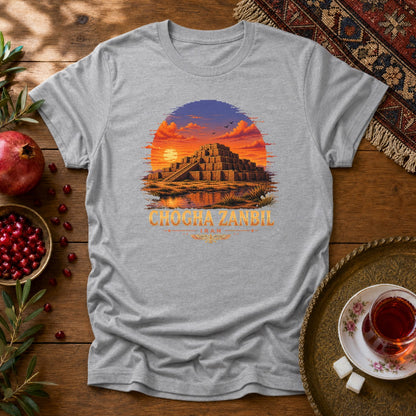 Chogha Zanbil - Pixel Art Unisex T-Shirt - Sport Grey