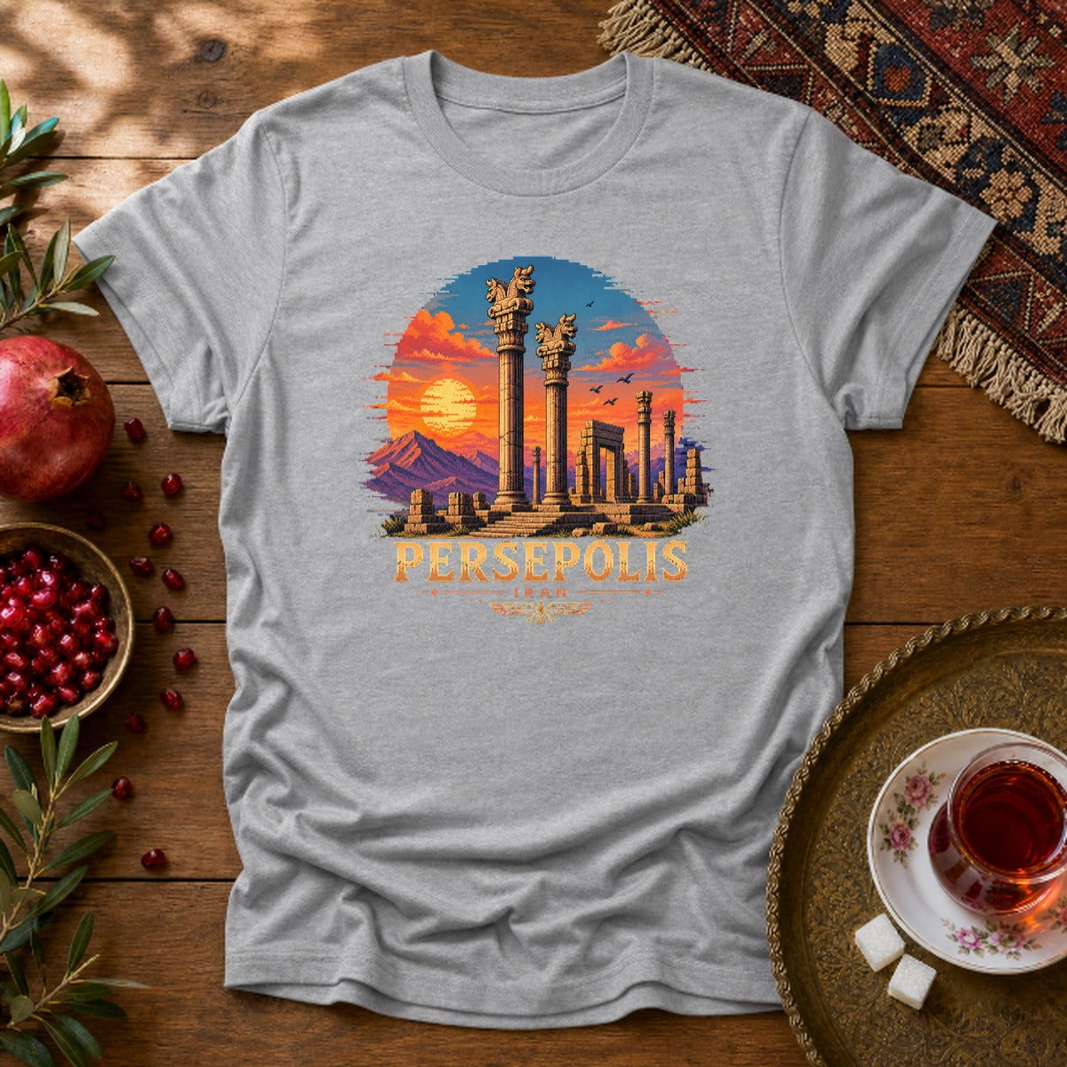 Persepolis - Pixel Art Unisex T-Shirt - Sport Grey