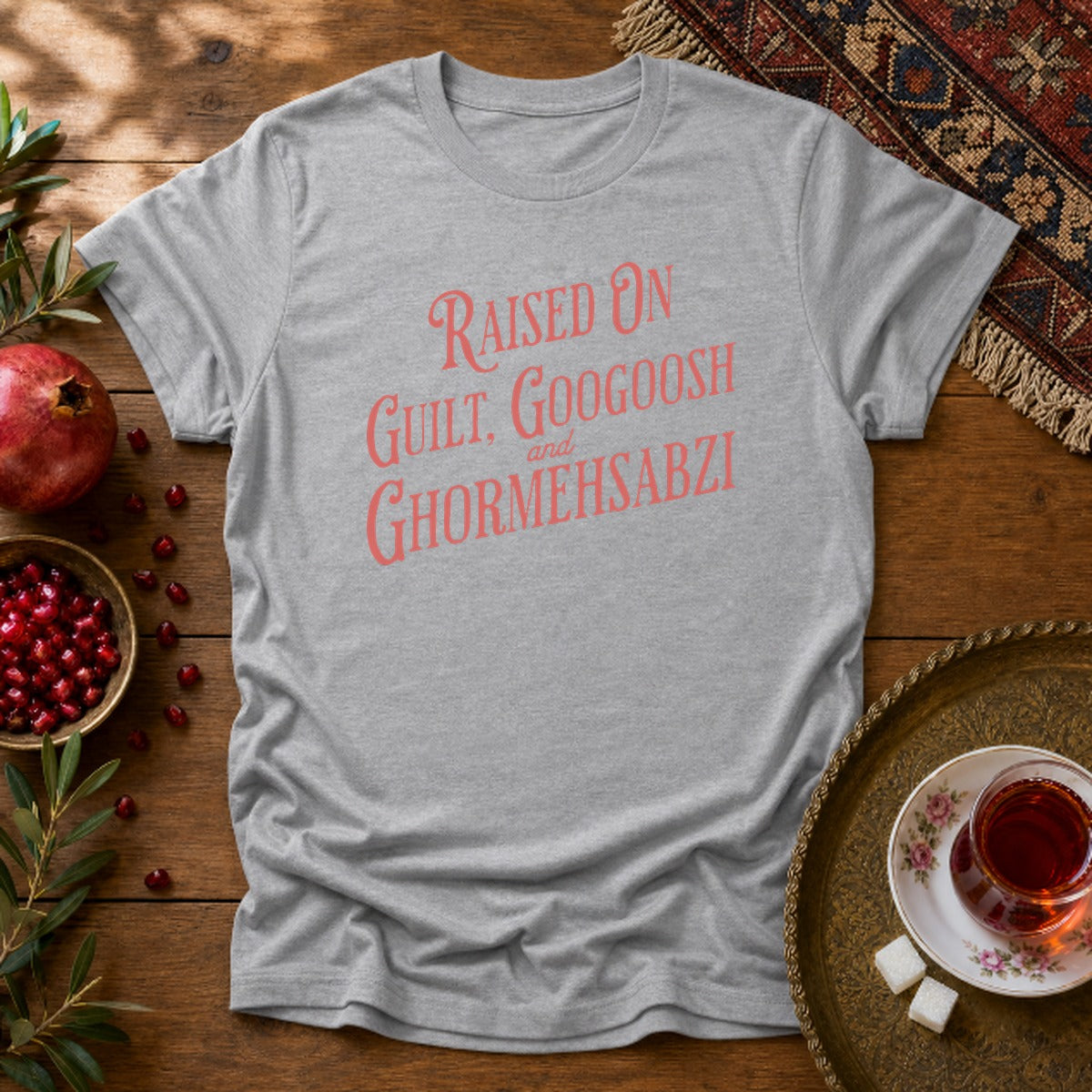 Guilt, Googoosh & Ghormehsabzi Unisex T-Shirt - Sport Grey