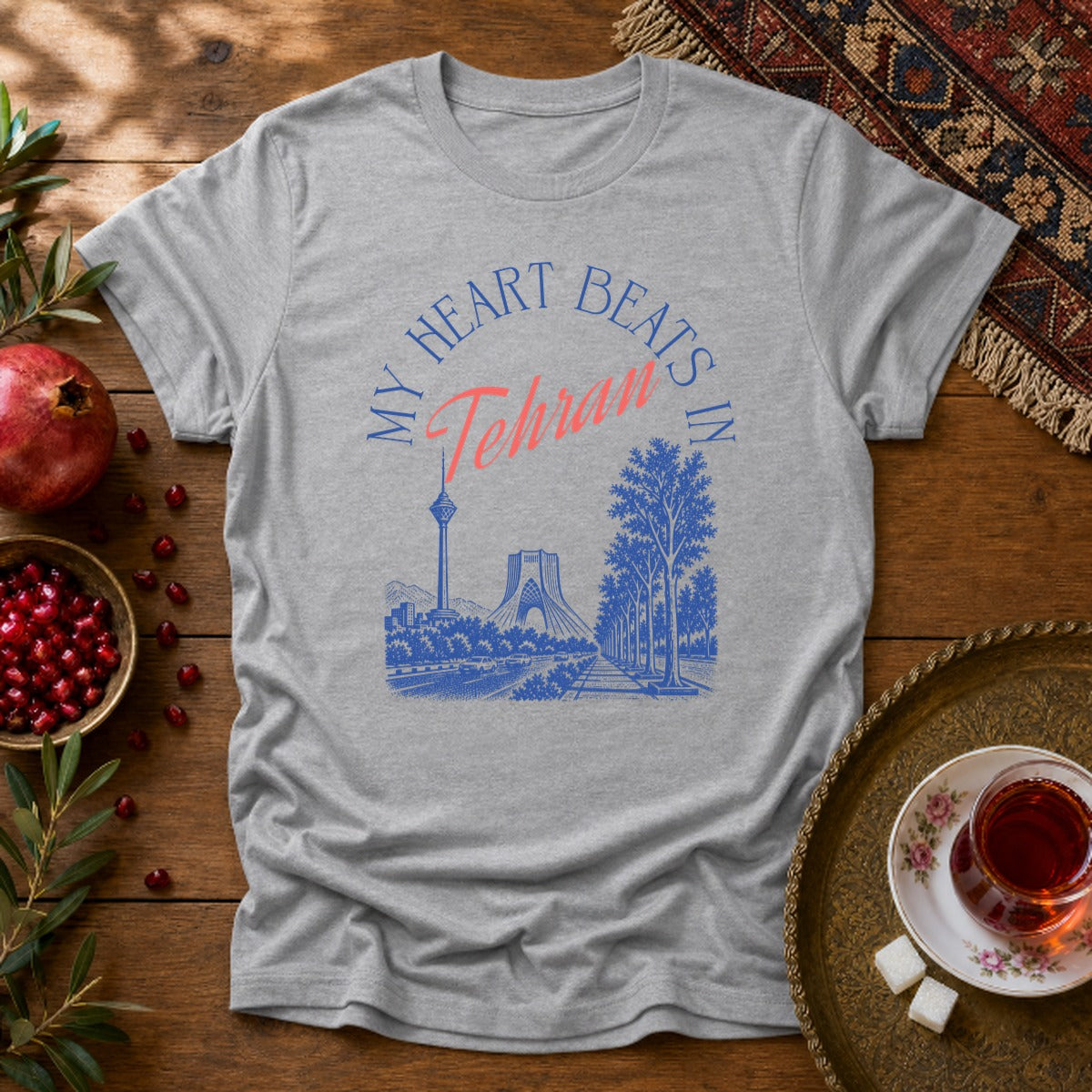 My Heart Beats in Tehran Unisex T-Shirt - Sport Grey