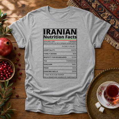 Iranian Nutrition Facts Unisex T-Shirt - Sport Grey