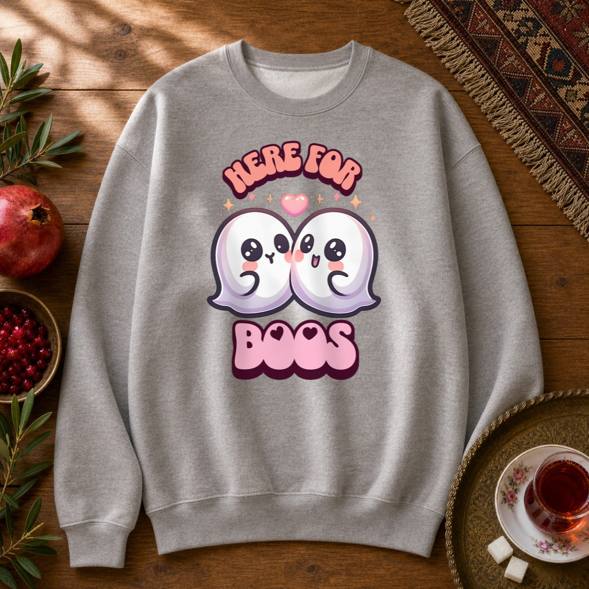Here for Boos Sweatshirt - Sport Grey