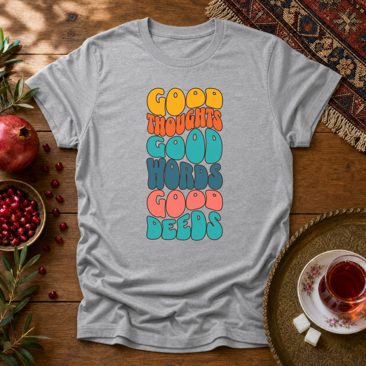 Good thoughts, good words, good deeds - hippie Unisex T-Shirt - Sport Grey