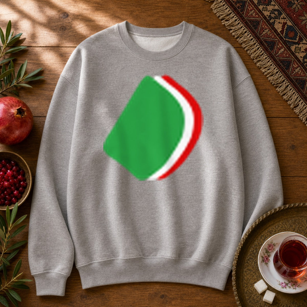 Flag Noqte Sweatshirt - Sport Grey