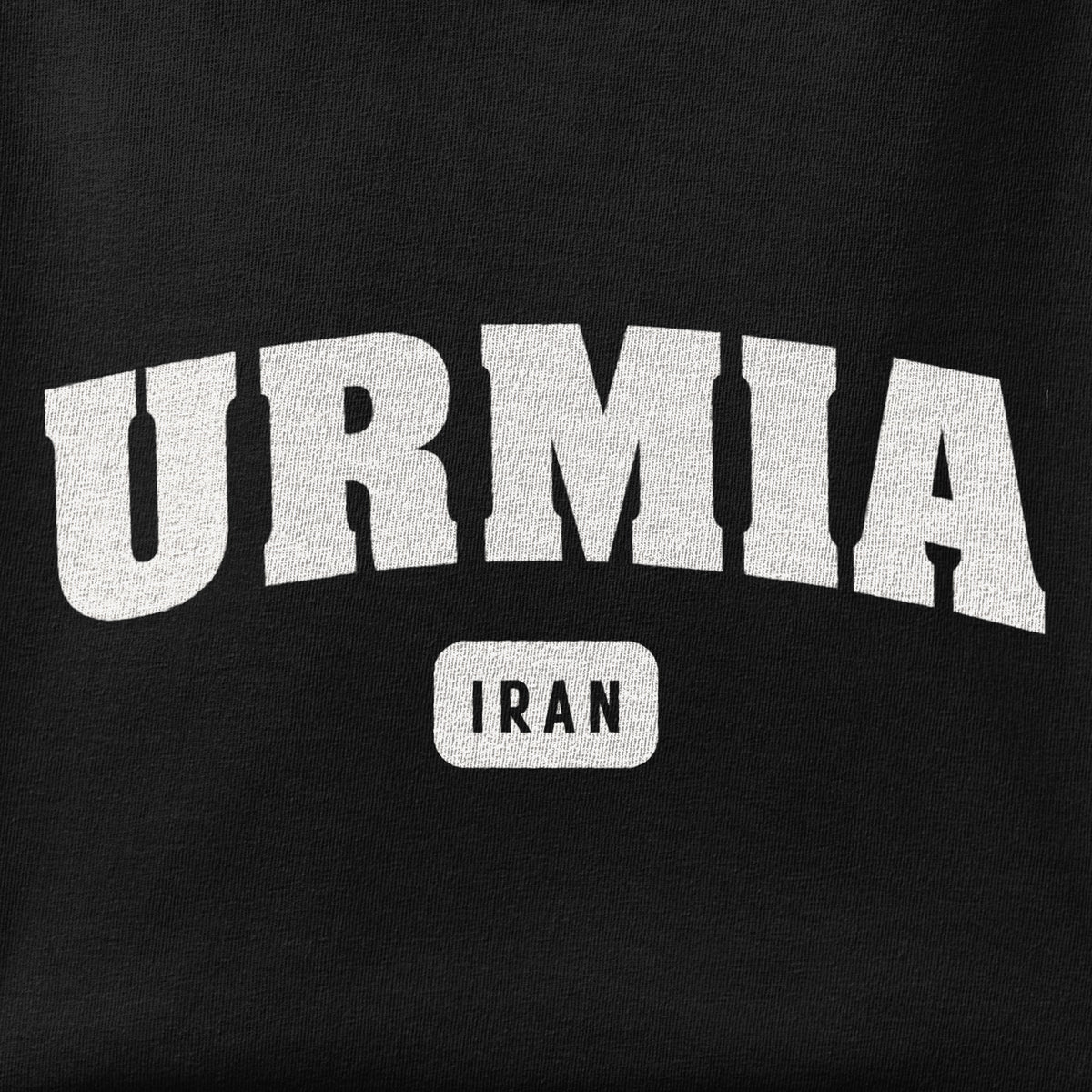 Close-up of the Urmia print showing ink detail on the fabric