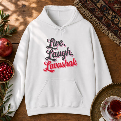 Live, Laugh, Lavashak Hoodie - White