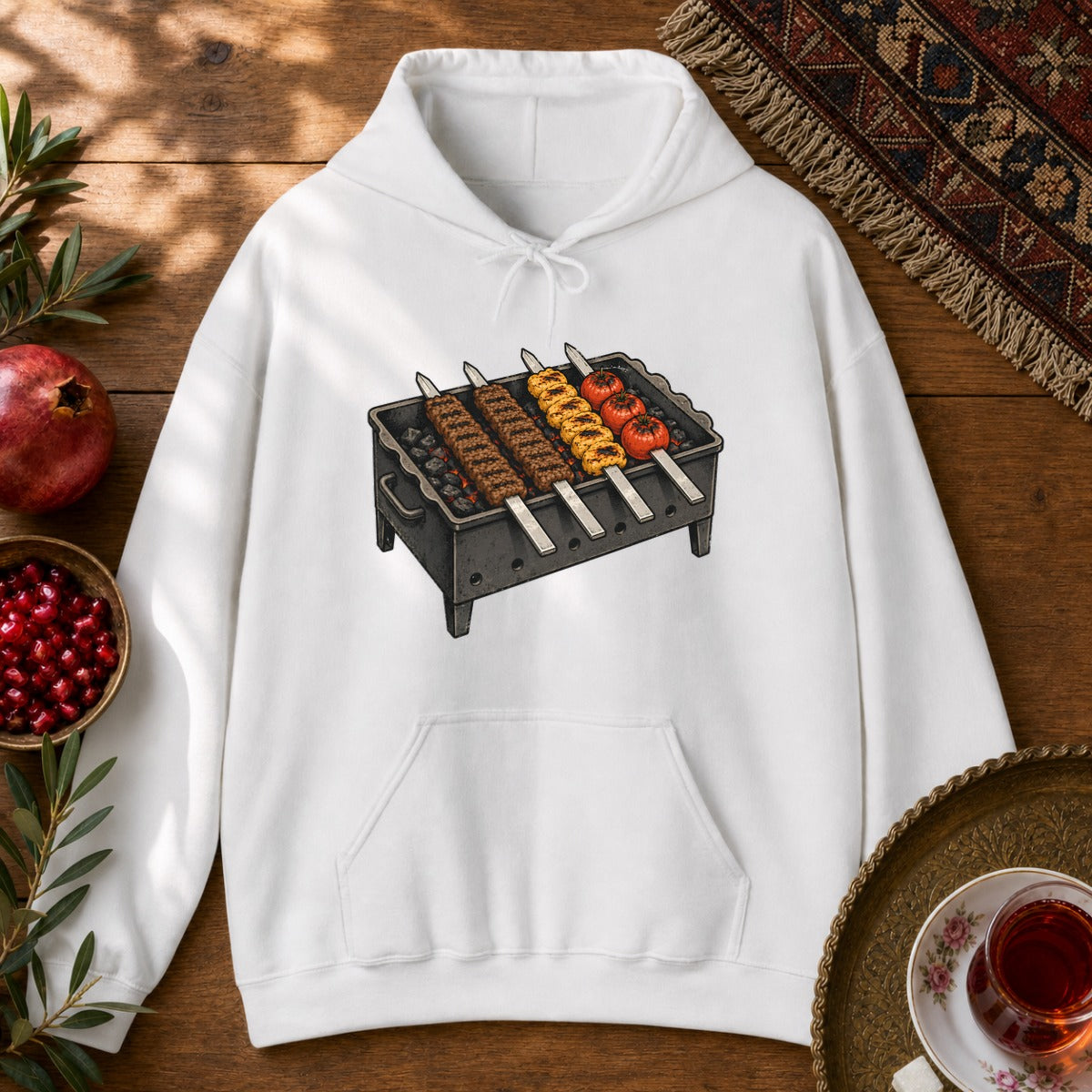 Kabab Graphics Hoodie - White
