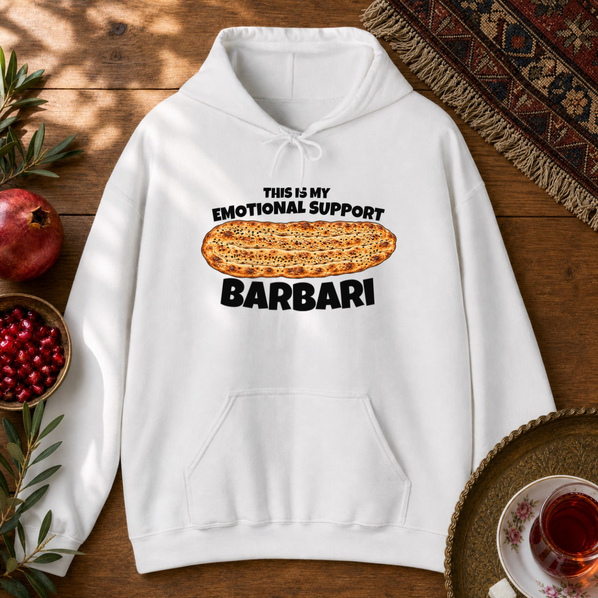 Emotional Support Barbari Hoodie - White
