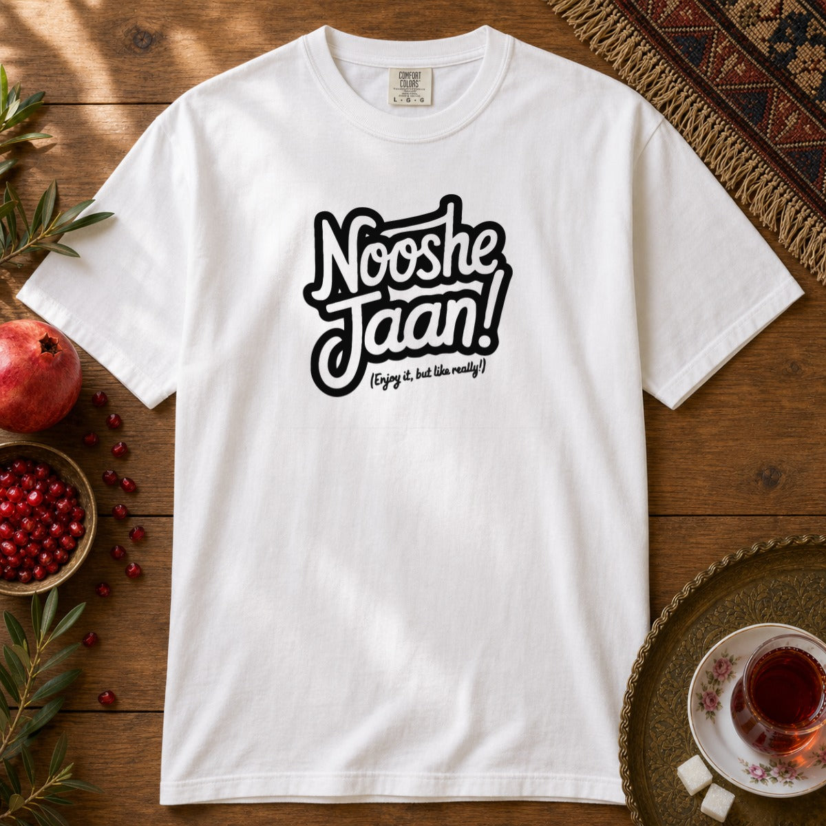 Nooshe Jaan, But Like Really Premium Tee - White