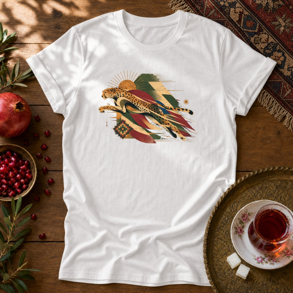 Asian Cheetah Unisex T-Shirt - White